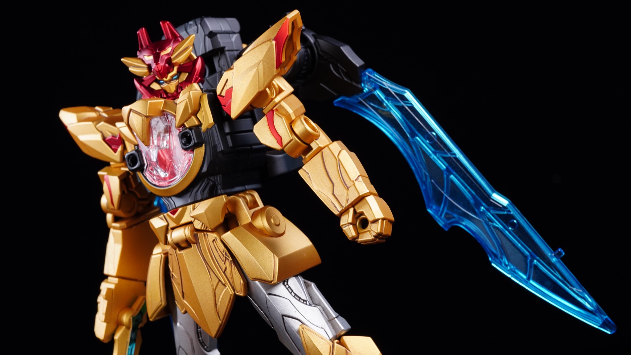 塗装完成品　ミニプラ　テガソード　銀　ユニバース　ゴジュウジャー ミニプラ】テガソード(金塗装/銀塗装) &レオンバスター50&